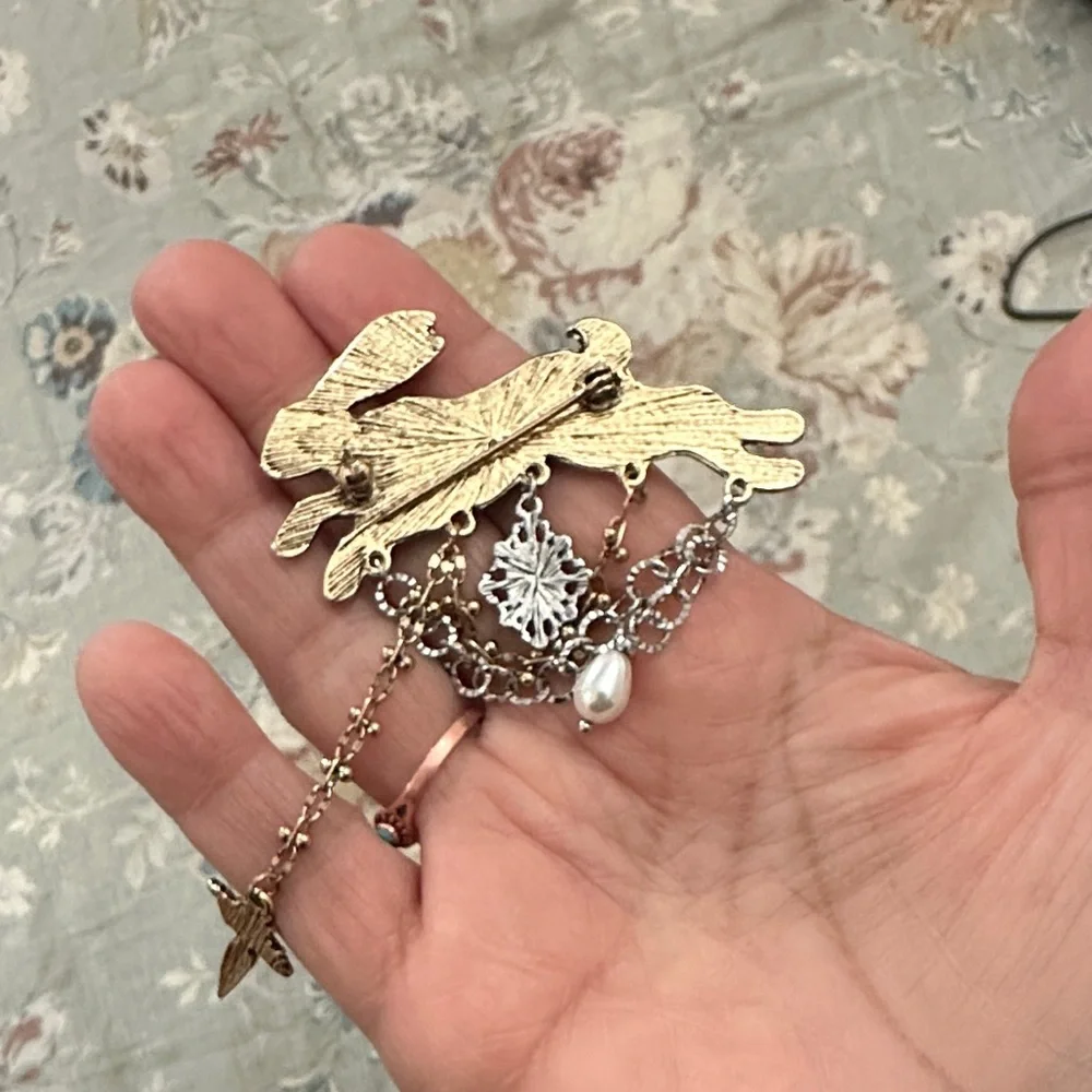 Free People Gold and Silver Rabbit Brooch - Picture 4 of 4